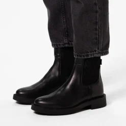 Manfield Zwarte leren chelsea boots^DAMES Enkellaarsjes