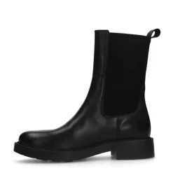 Manfield Zwarte leren chelsea boots^DAMES Enkellaarsjes