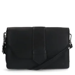 Manfield Zwarte leren clutch^ Clutches