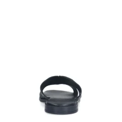 Manfield Zwarte leren croco slippers^DAMES Slippers