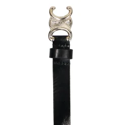 Manfield Zwarte leren dames riem^ Riemen