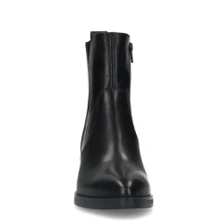 No Stress Zwarte leren enkellaarsjes met hak^DAMES Enkellaarsjes