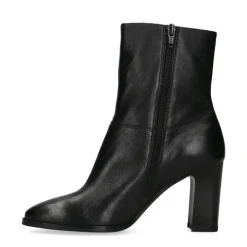 No Stress Zwarte leren enkellaarsjes met hak^DAMES Enkellaarsjes