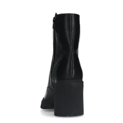 Manfield Zwarte leren enkellaarsjes^DAMES Enkellaarsjes