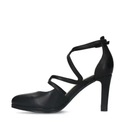 Manfield Zwarte leren gesloten pumps^DAMES Pumps