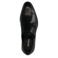 Van Lier Zwarte leren gespschoenen^Heren Gespschoenen