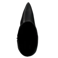 Manfield Zwarte leren hoge laarzen met hak^DAMES Laarzen