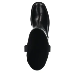 Manfield Zwarte leren hoge laarzen^DAMES Laarzen