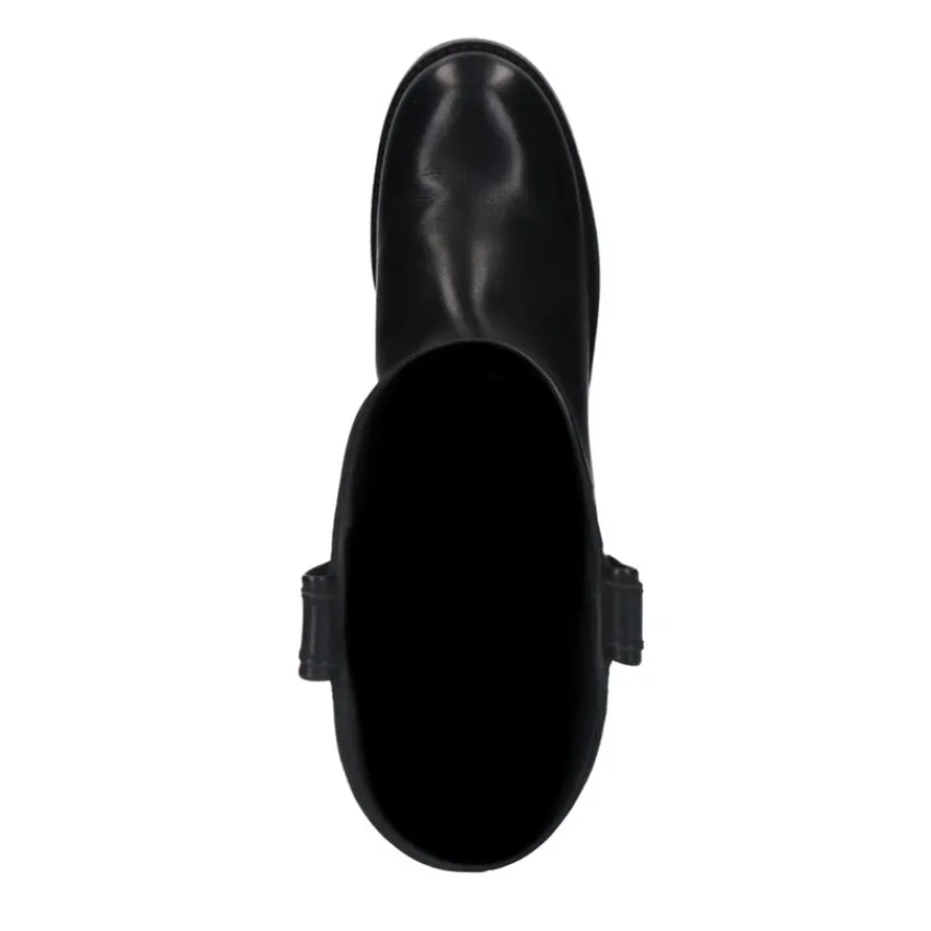 Manfield Zwarte leren hoge laarzen^DAMES Laarzen