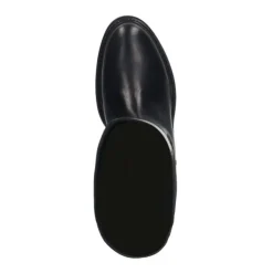 Manfield Zwarte leren hoge laarzen^DAMES Laarzen