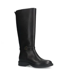 Manfield Zwarte leren hoge laarzen^DAMES Laarzen