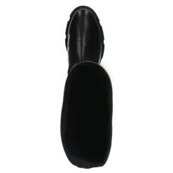 Manfield Zwarte leren hoge overknee laarzen^DAMES Laarzen