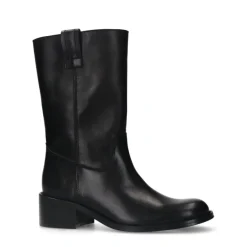 Manfield Zwarte leren laarsjes^DAMES Laarzen