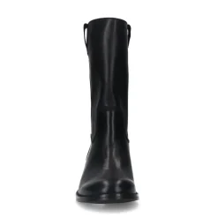 Manfield Zwarte leren laarsjes^DAMES Laarzen