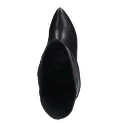 Manfield Zwarte leren laarzen met hak^DAMES Laarzen