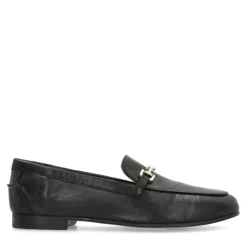 Manfield Zwarte leren loafers^DAMES Loafers
