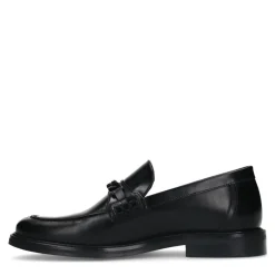 Manfield Zwarte leren loafers^Heren Loafers