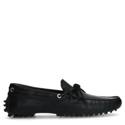Manfield Zwarte leren loafers^Heren Loafers