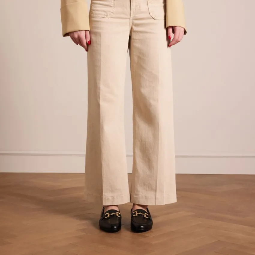 No Stress Zwarte leren loafers met gouden chain^DAMES Loafers