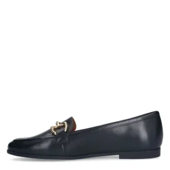 No Stress Zwarte leren loafers met gouden chain^DAMES Loafers