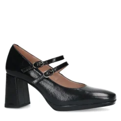 Manfield Zwarte leren mary jane pumps^DAMES Pumps