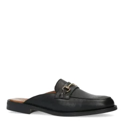 Manfield Zwarte leren muiltjes^DAMES Loafers
