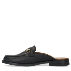 Manfield Zwarte leren muiltjes^DAMES Loafers