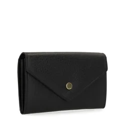 Manfield Zwarte leren portemonnee^ Portemonnees