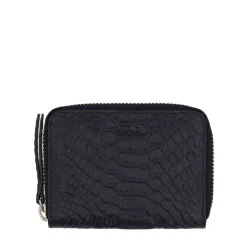 Manfield Zwarte leren portemonnee^ Portemonnees