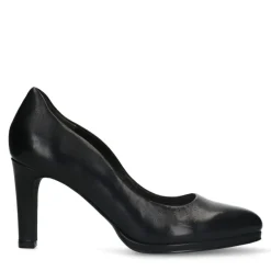 Manfield Zwarte leren pumps^DAMES Pumps