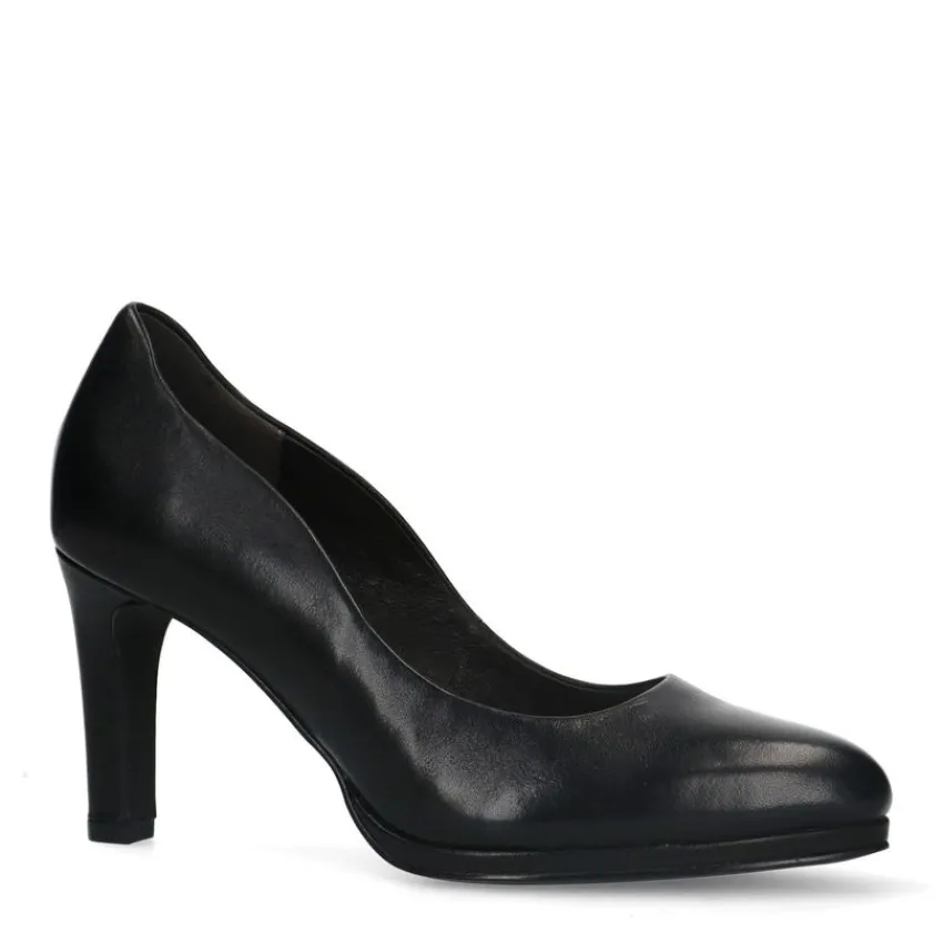 Manfield Zwarte leren pumps^DAMES Pumps