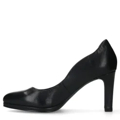 Manfield Zwarte leren pumps^DAMES Pumps
