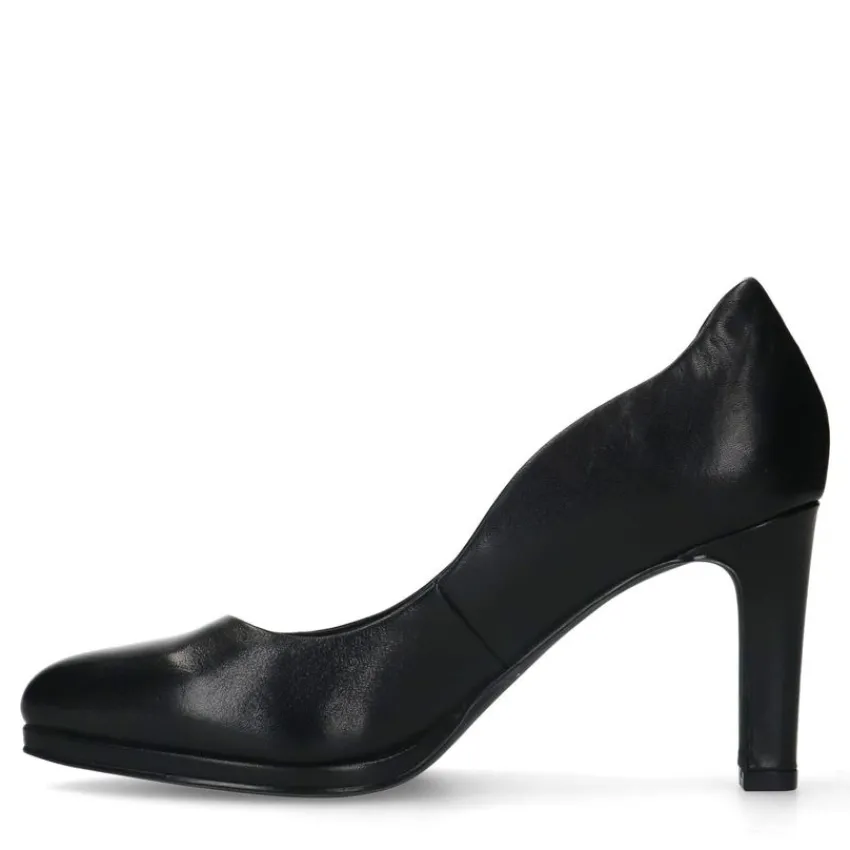 Manfield Zwarte leren pumps^DAMES Pumps