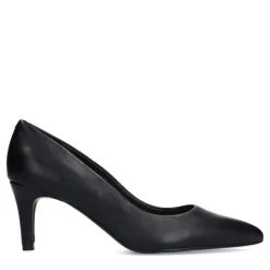Manfield Zwarte leren pumps^DAMES Pumps