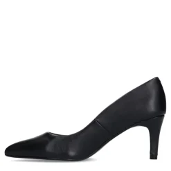 Manfield Zwarte leren pumps^DAMES Pumps