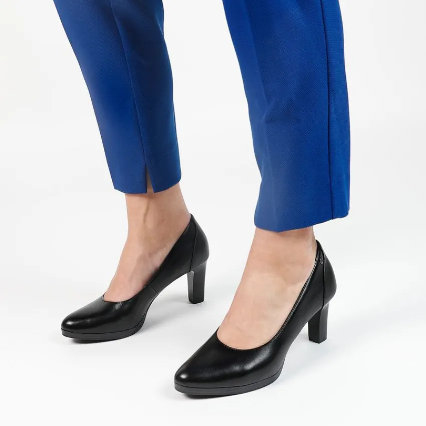 No Stress Zwarte leren pumps^DAMES Pumps