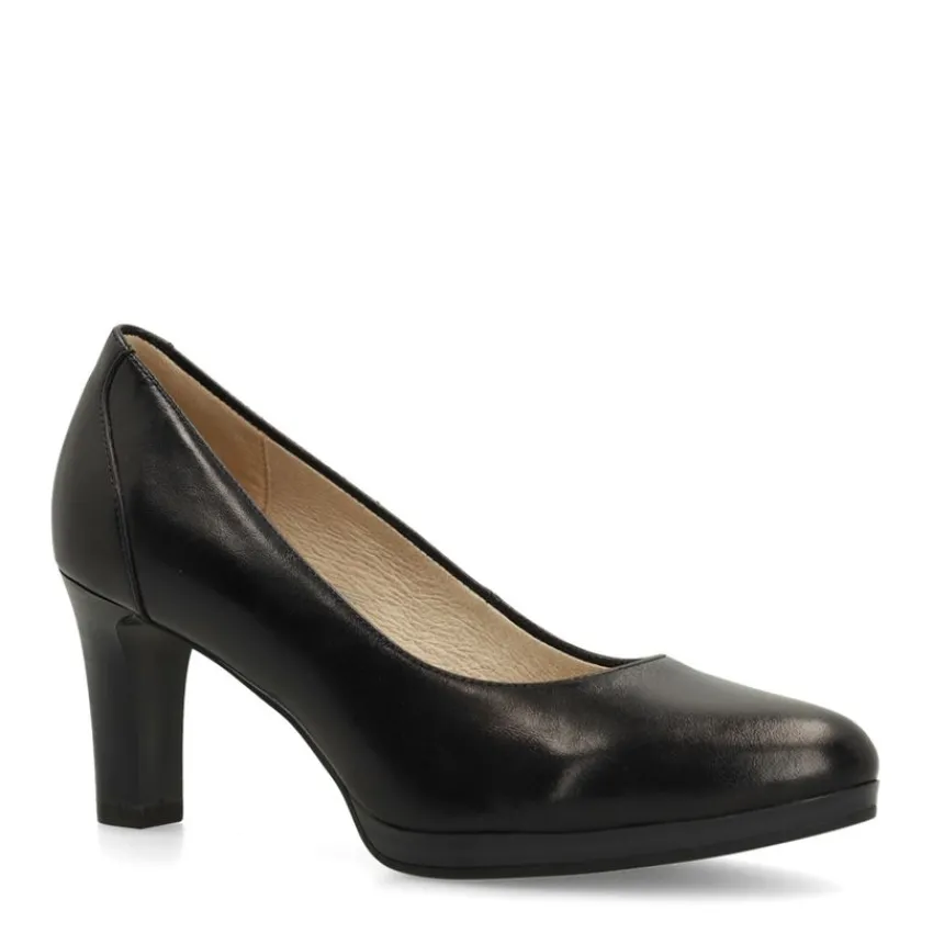 No Stress Zwarte leren pumps^DAMES Pumps