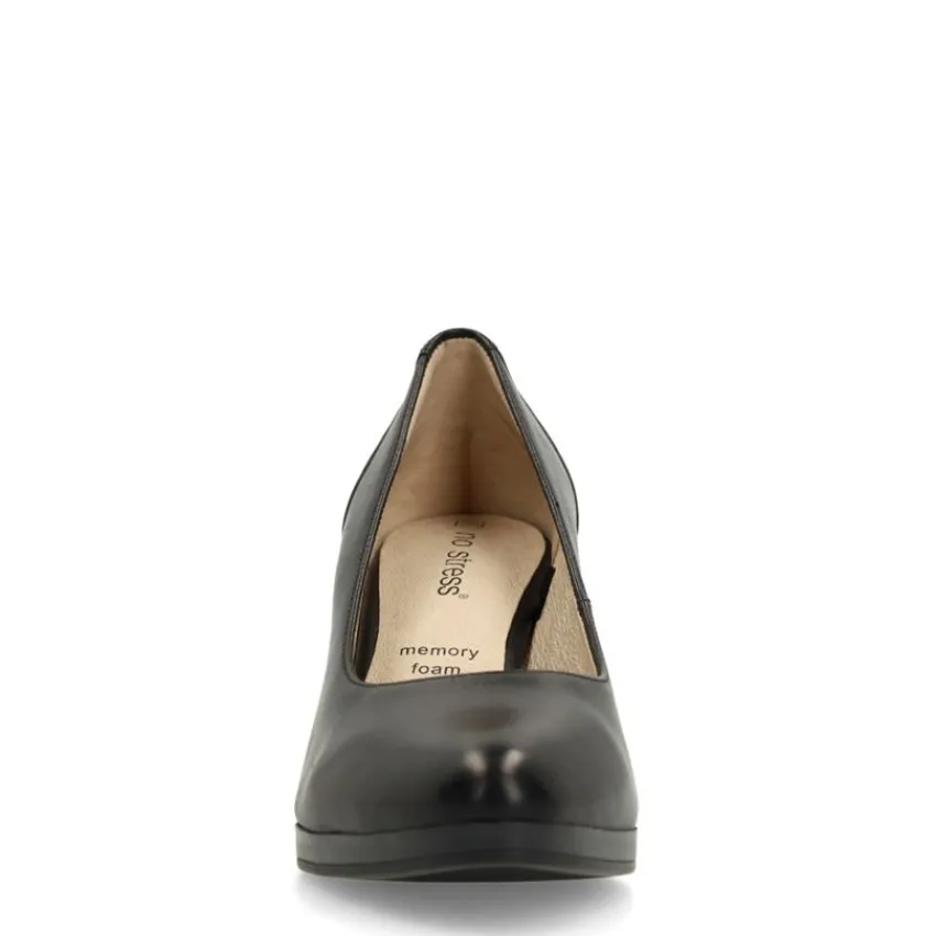 No Stress Zwarte leren pumps^DAMES Pumps