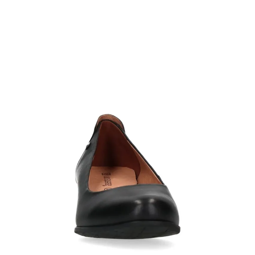 No Stress Zwarte leren pumps met lage hak^DAMES Pumps