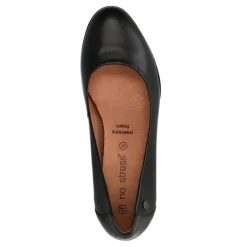 No Stress Zwarte leren pumps met lage hak^DAMES Pumps