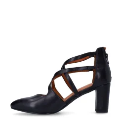 No Stress Zwarte leren pumps met ritssluiting^DAMES Pumps