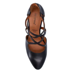 No Stress Zwarte leren pumps met ritssluiting^DAMES Pumps