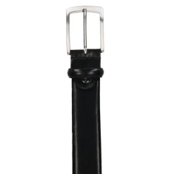 Manfield Zwarte leren riem^ Riemen