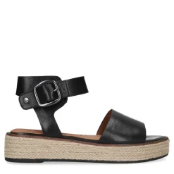 No Stress Zwarte leren sandalen^DAMES Sandalen