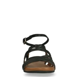 No Stress Zwarte leren sandalen met bandjes^DAMES Sandalen