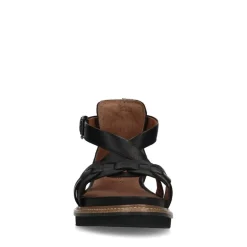 No Stress Zwarte leren sandalen met gevlochten band^DAMES Sandalen