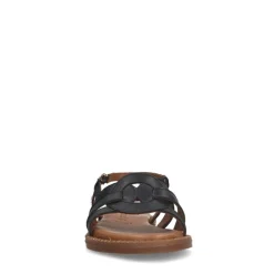 No Stress Zwarte leren sandalen met gesp^DAMES Sandalen