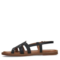 No Stress Zwarte leren sandalen met gesp^DAMES Sandalen