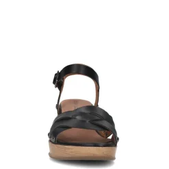 No Stress Zwarte leren sandalen met blokhak^DAMES Sandalen