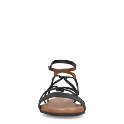 No Stress Zwarte leren sandalen met bandjes^DAMES Sandalen